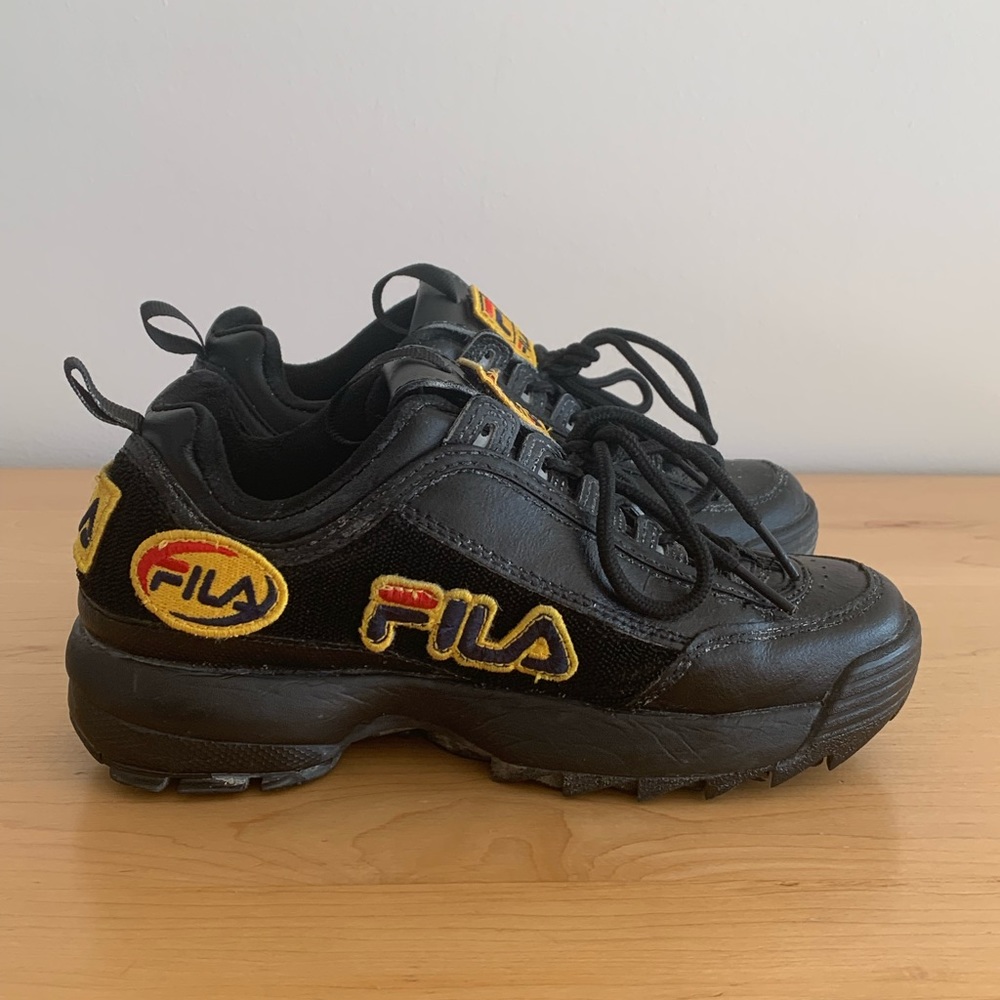 Women's Fila Disruptor 2 Patches black and yellow